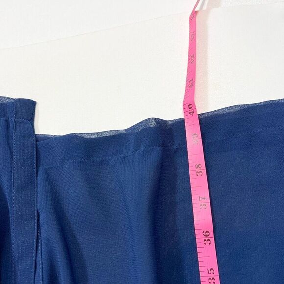 Chico's Cardigan Sweater Women Large Eyelet Embroidered Sheer Long New Navy - Picture 8 of 12